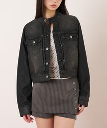 hazyl（ヘイジル）の「compact denim riders jacket / コンパクトデニムライダースジャケット（ブルゾン）」