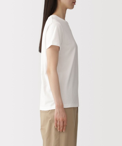 無印良品(ムジルシリョウヒン)の「婦人 天竺編みクルーネック半袖Tシャツ(Tシャツ/カットソー・レディース・ブラック/ライトオレンジ系/グレー/ブルー系/ブラック系/オレンジ系/ブラック系1/ホワイト・S/M/L/XL)」の10枚目の写真