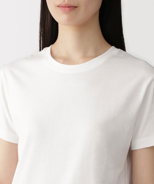無印良品(ムジルシリョウヒン)の「婦人 天竺編みクルーネック半袖Tシャツ(Tシャツ/カットソー・レディース・ブラック/ライトオレンジ系/グレー/ブルー系/ブラック系/オレンジ系/ブラック系1/ホワイト・S/M/L/XL)」の12枚目の写真