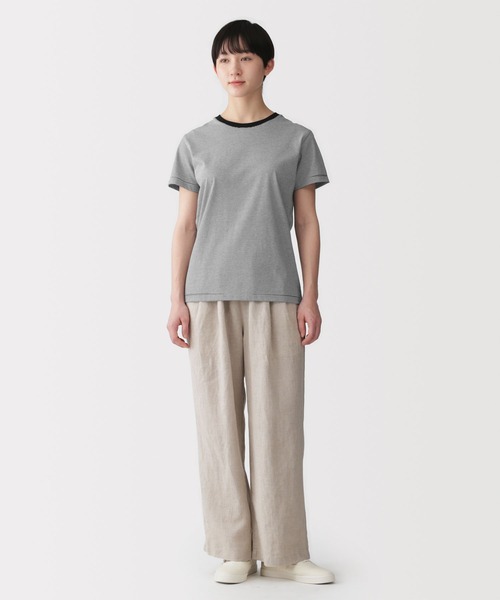 無印良品(ムジルシリョウヒン)の「婦人 天竺編みクルーネック半袖Tシャツ(Tシャツ/カットソー・レディース・ブラック/ライトオレンジ系/グレー/ブルー系/ブラック系/オレンジ系/ブラック系1/ホワイト・S/M/L/XL)」の22枚目の写真