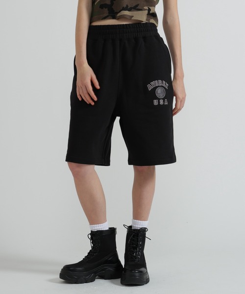AVIREX(アヴィレックス)の「《直営店限定》VARSITY FLAG HARF PANTS(スウェットパンツ・レディース・オフホワイト/ブラック・M/S)」の2枚目の写真