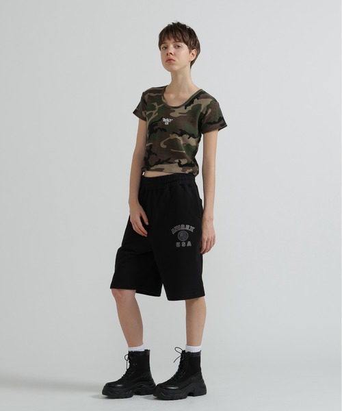 AVIREX(アヴィレックス)の「《直営店限定》VARSITY FLAG HARF PANTS(スウェットパンツ・レディース・オフホワイト/ブラック・M/S)」の3枚目の写真