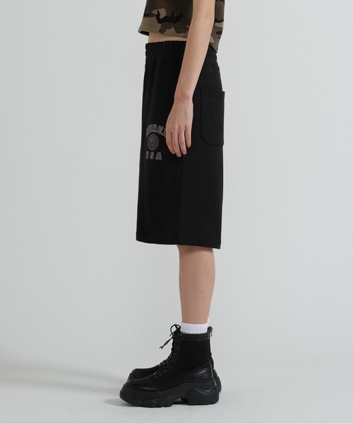 AVIREX(アヴィレックス)の「《直営店限定》VARSITY FLAG HARF PANTS(スウェットパンツ・レディース・オフホワイト/ブラック・M/S)」の6枚目の写真