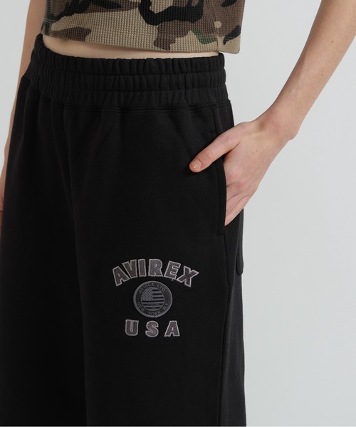 AVIREX(アヴィレックス)の「《直営店限定》VARSITY FLAG HARF PANTS(スウェットパンツ・レディース・オフホワイト/ブラック・M/S)」の9枚目の写真