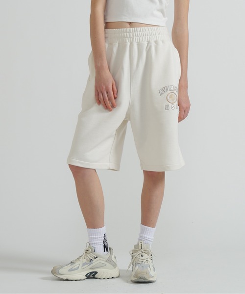 AVIREX(アヴィレックス)の「《直営店限定》VARSITY FLAG HARF PANTS(スウェットパンツ・レディース・オフホワイト/ブラック・M/S)」の4枚目の写真