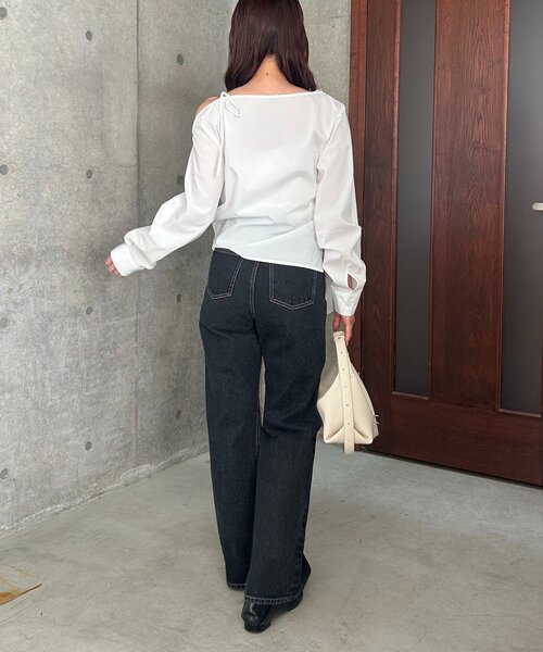 CAPRICIEUX LE'MAGE（カプリシューレマージュ）の「アシメリボンブラウス（シャツ/ブラウス・レディース・ホワイト/ブルー・FREE）」の10枚目の写真