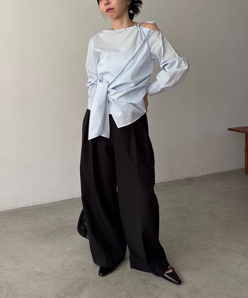 CAPRICIEUX LE'MAGE（カプリシューレマージュ）の「アシメリボンブラウス（シャツ/ブラウス・レディース・ホワイト/ブルー・FREE）」の16枚目の写真