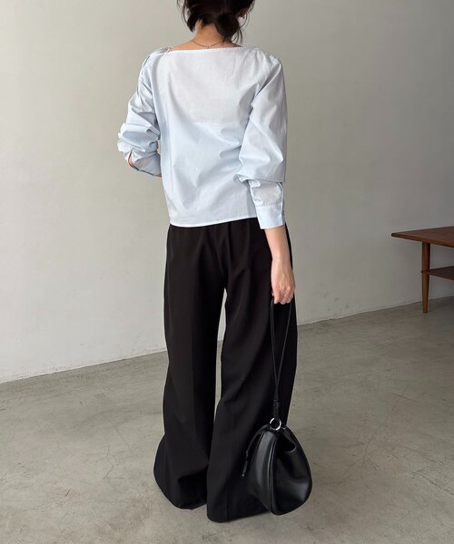 CAPRICIEUX LE'MAGE（カプリシューレマージュ）の「アシメリボンブラウス（シャツ/ブラウス・レディース・ホワイト/ブルー・FREE）」の17枚目の写真