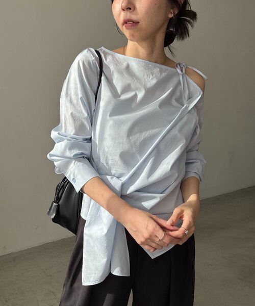 CAPRICIEUX LE'MAGE（カプリシューレマージュ）の「アシメリボンブラウス（シャツ/ブラウス・レディース・ホワイト/ブルー・FREE）」の18枚目の写真