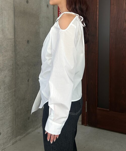 CAPRICIEUX LE'MAGE（カプリシューレマージュ）の「アシメリボンブラウス（シャツ/ブラウス・レディース・ホワイト/ブルー・FREE）」の20枚目の写真