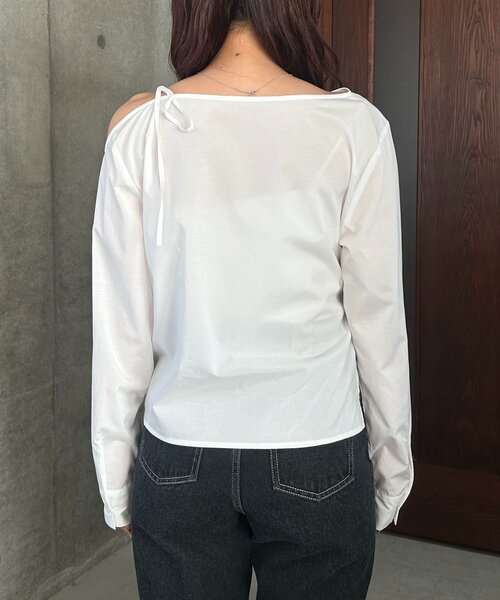 CAPRICIEUX LE'MAGE（カプリシューレマージュ）の「アシメリボンブラウス（シャツ/ブラウス・レディース・ホワイト/ブルー・FREE）」の21枚目の写真