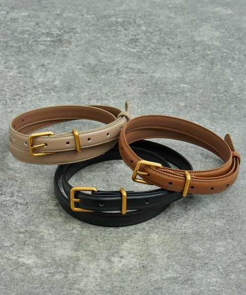 ANAP（アナップ）の「レザーデザイン 細ベルト（ベルト・レディース・ブラウン/ベージュ/ブラック・F）」の4枚目の写真