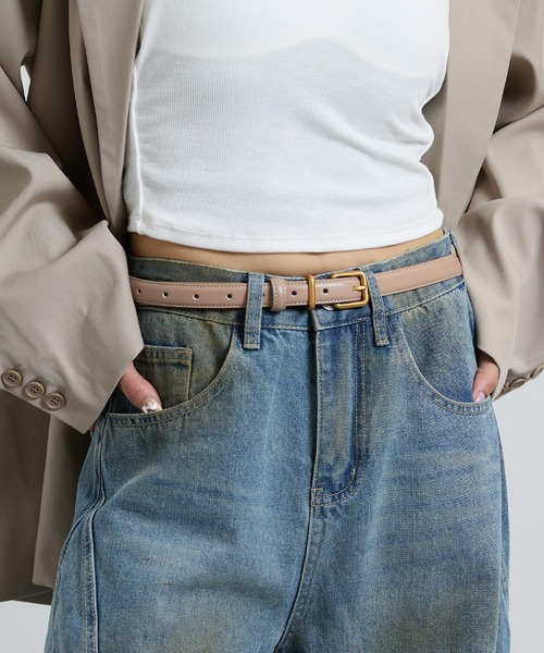 ANAP（アナップ）の「レザーデザイン 細ベルト（ベルト・レディース・ブラウン/ベージュ/ブラック・F）」の7枚目の写真