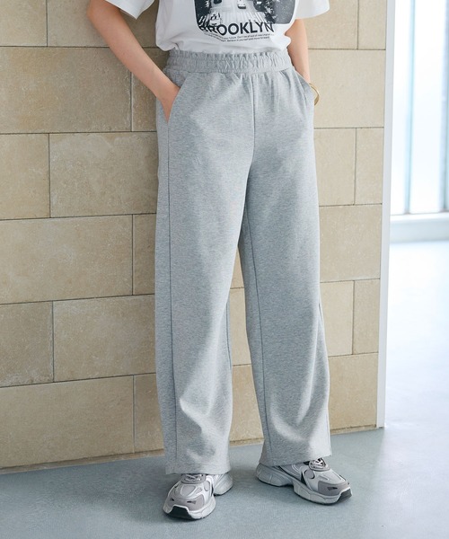 CROSS FUNCTION（クロスファンクション）の「《ストレッチ》エブ楽 スウェットワイドパンツ【CROSS FUNCTION/クロスファンクション】（スウェットパンツ・レディース・ブラック/杢グレー・M/L/LL）」の13枚目の写真