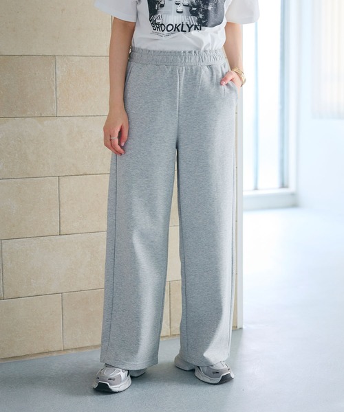 CROSS FUNCTION（クロスファンクション）の「《ストレッチ》エブ楽 スウェットワイドパンツ【CROSS FUNCTION/クロスファンクション】（スウェットパンツ・レディース・ブラック/杢グレー・M/L/LL）」の14枚目の写真