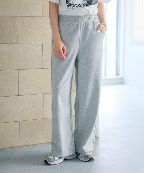 CROSS FUNCTION（クロスファンクション）の「《ストレッチ》エブ楽 スウェットワイドパンツ【CROSS FUNCTION/クロスファンクション】（スウェットパンツ・レディース・ブラック/杢グレー・M/L/LL）」の15枚目の写真