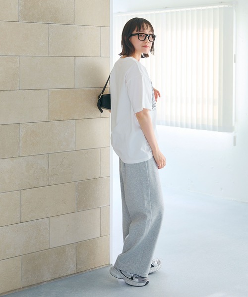 CROSS FUNCTION（クロスファンクション）の「《ストレッチ》エブ楽 スウェットワイドパンツ【CROSS FUNCTION/クロスファンクション】（スウェットパンツ・レディース・ブラック/杢グレー・M/L/LL）」の9枚目の写真