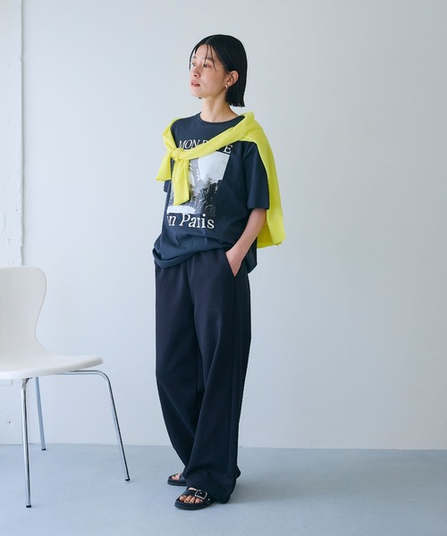 CROSS FUNCTION（クロスファンクション）の「《ストレッチ》エブ楽 スウェットワイドパンツ【CROSS FUNCTION/クロスファンクション】（スウェットパンツ・レディース・ブラック/杢グレー・M/L/LL）」の21枚目の写真