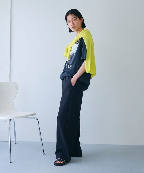 CROSS FUNCTION（クロスファンクション）の「《ストレッチ》エブ楽 スウェットワイドパンツ【CROSS FUNCTION/クロスファンクション】（スウェットパンツ・レディース・ブラック/杢グレー・M/L/LL）」の20枚目の写真