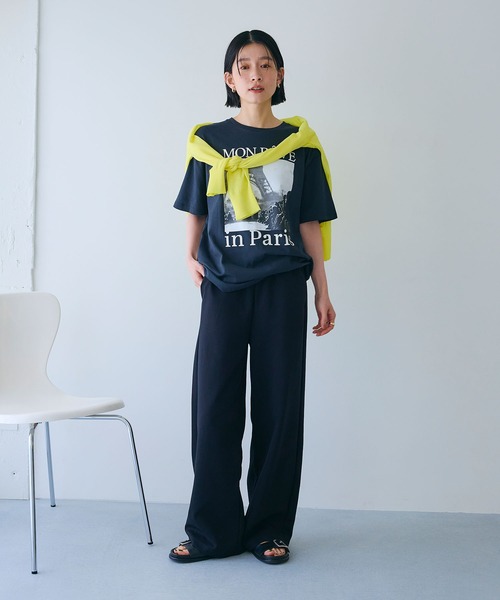 CROSS FUNCTION（クロスファンクション）の「《ストレッチ》エブ楽 スウェットワイドパンツ【CROSS FUNCTION/クロスファンクション】（スウェットパンツ・レディース・ブラック/杢グレー・M/L/LL）」の18枚目の写真