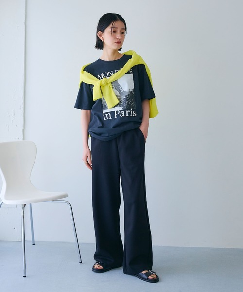 CROSS FUNCTION（クロスファンクション）の「《ストレッチ》エブ楽 スウェットワイドパンツ【CROSS FUNCTION/クロスファンクション】（スウェットパンツ・レディース・ブラック/杢グレー・M/L/LL）」の19枚目の写真