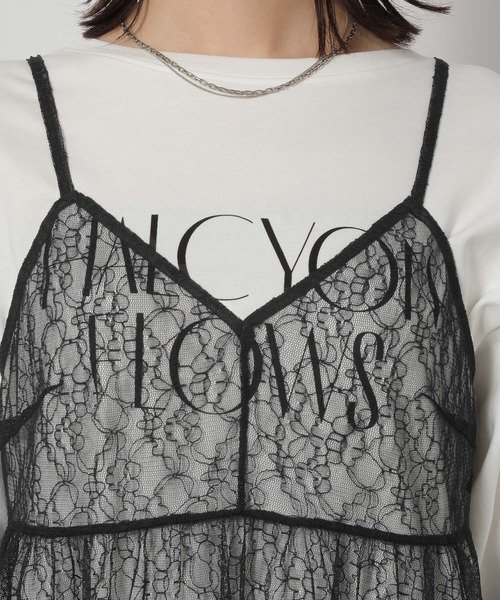 LAKOLE（ラコレ）の「刺繍レースミニワンピース / 663174（ワンピース・レディース・オフホワイト/ブラック・FREE）」の8枚目の写真