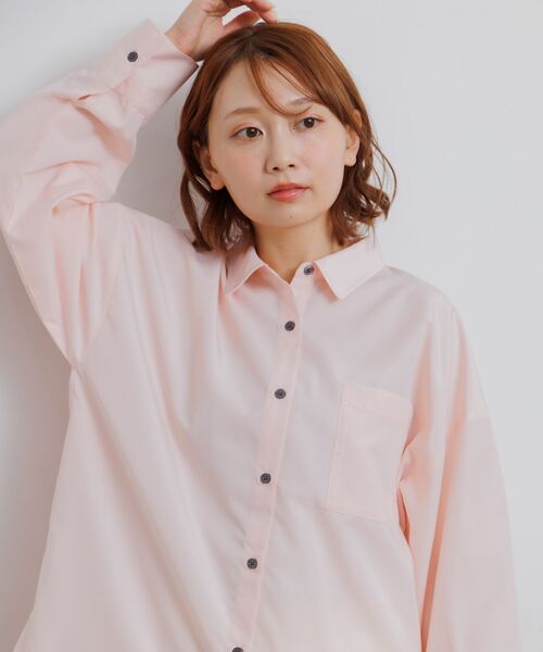 RETRO GIRL(レトロガール)の「オーバーシャツ(シャツ/ブラウス・レディース・ピンク/オフホワイト/ブルー系その他・FREE)」の15枚目の写真