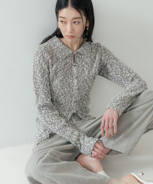 GALLEST（ギャレスト）の「ブークレポロニット（ニット/セーター・レディース・ライトグレー系8/ライトグリーン系/ベージュ系その他7・38）」の6枚目の写真