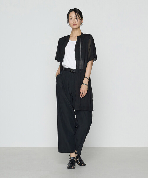 Gabardine K.T(ギャバジンケーティー)の「シャイニーシアーヤーン シアーロングカーデ(カーディガン/ボレロ・レディース・ダークブラウン/ブラック・9号)」の4枚目の写真