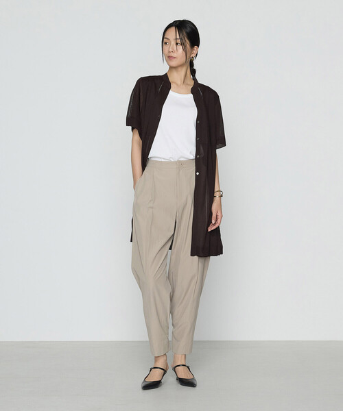 Gabardine K.T(ギャバジンケーティー)の「シャイニーシアーヤーン シアーロングカーデ(カーディガン/ボレロ・レディース・ダークブラウン/ブラック・9号)」の5枚目の写真