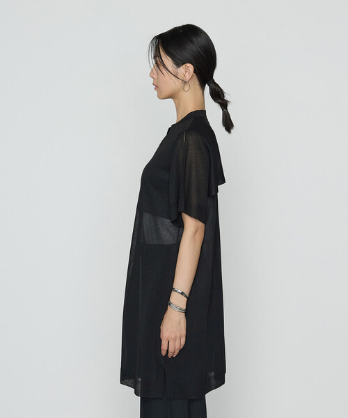 Gabardine K.T(ギャバジンケーティー)の「シャイニーシアーヤーン シアーロングカーデ(カーディガン/ボレロ・レディース・ダークブラウン/ブラック・9号)」の13枚目の写真