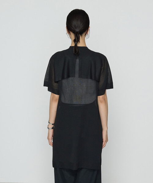 Gabardine K.T(ギャバジンケーティー)の「シャイニーシアーヤーン シアーロングカーデ(カーディガン/ボレロ・レディース・ダークブラウン/ブラック・9号)」の14枚目の写真
