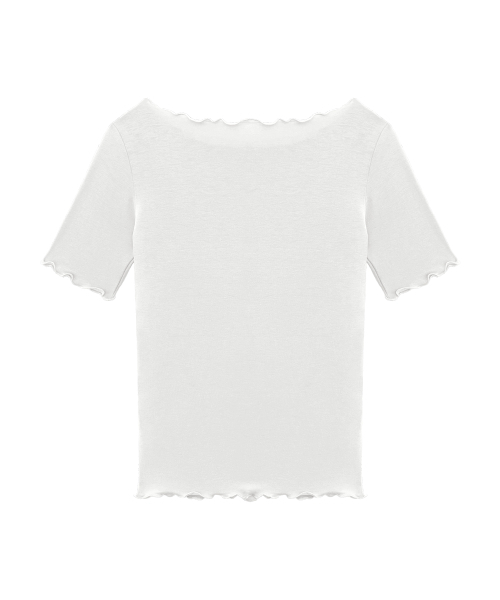 DEVIWEAR（デヴィウェア）の「女性 ヨガウェア DEVI-T0061-ホワイト ピラティス スリム 半袖 ウェーブTシャツ（Tシャツ/カットソー・レディース・その他・FREE/LONG）」の19枚目の写真