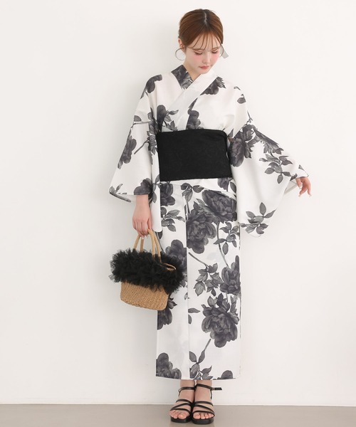 one after another NICE CLAUP（ワンアフターアナザーナイスクラップ）の「【1人で着られる】セパレート浴衣 / 浴衣+作り帯セット【接触冷感/吸水速乾】（浴衣・レディース・ホワイト系その他・FREE）」の20枚目の写真