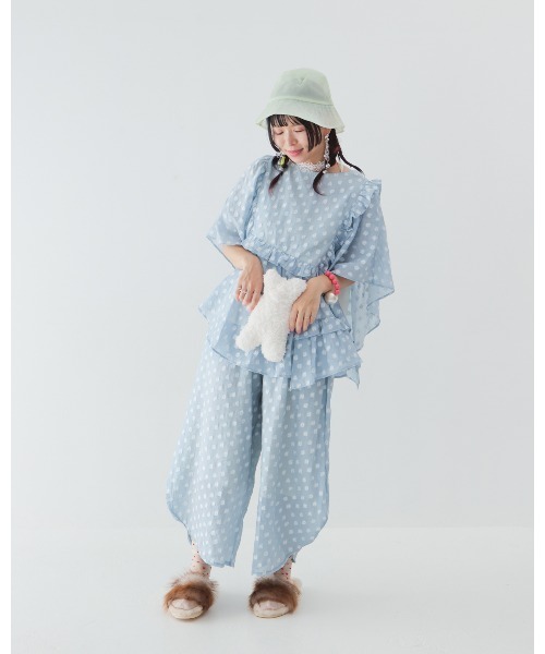 unica(ユニカ)の「alphabetオーガンジーまんまるパンツ laides(その他パンツ・レディース・ブラック/オフホワイト/サックスブルー・F)」の6枚目の写真