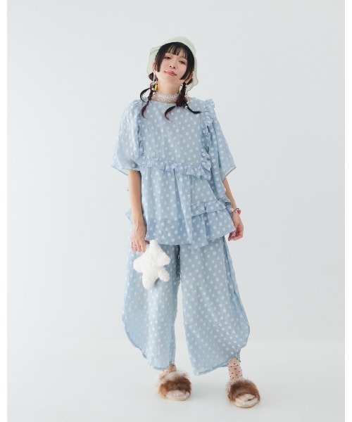 unica(ユニカ)の「alphabetオーガンジーまんまるパンツ laides(その他パンツ・レディース・ブラック/オフホワイト/サックスブルー・F)」の8枚目の写真