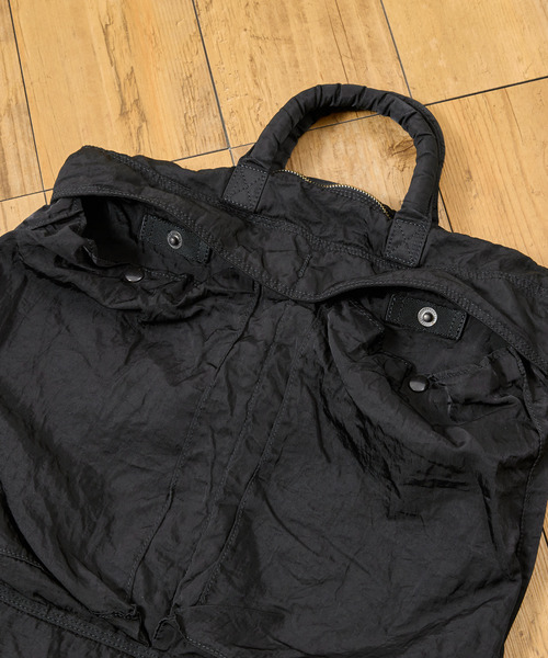 SLOW(スロウ)の「SLOW スロウ / dyed nylon-helmet shoulder bag- 製品染ナイロンショルダーバッグ 染色ナイロンヘルメットバッグ / 866S11S(ショルダーバッグ・メンズ・グレー/ブラック・FREE)」の8枚目の写真