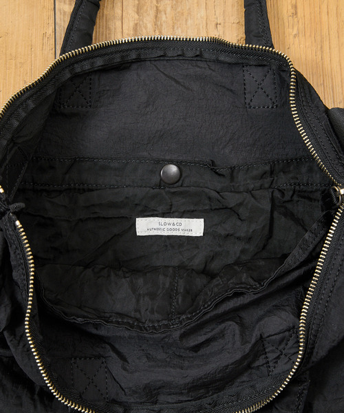 SLOW(スロウ)の「SLOW スロウ / dyed nylon-helmet shoulder bag- 製品染ナイロンショルダーバッグ 染色ナイロンヘルメットバッグ / 866S11S(ショルダーバッグ・メンズ・グレー/ブラック・FREE)」の10枚目の写真