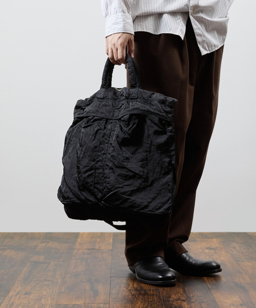 SLOW(スロウ)の「SLOW スロウ / dyed nylon-helmet shoulder bag- 製品染ナイロンショルダーバッグ 染色ナイロンヘルメットバッグ / 866S11S(ショルダーバッグ・メンズ・グレー/ブラック・FREE)」の16枚目の写真