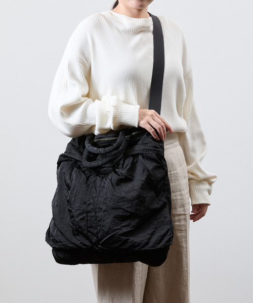 SLOW(スロウ)の「SLOW スロウ / dyed nylon-helmet shoulder bag- 製品染ナイロンショルダーバッグ 染色ナイロンヘルメットバッグ / 866S11S(ショルダーバッグ・メンズ・グレー/ブラック・FREE)」の18枚目の写真