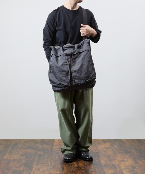 SLOW(スロウ)の「SLOW スロウ / dyed nylon-helmet shoulder bag- 製品染ナイロンショルダーバッグ 染色ナイロンヘルメットバッグ / 866S11S(ショルダーバッグ・メンズ・グレー/ブラック・FREE)」の20枚目の写真