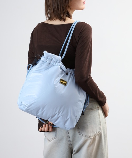 KiU(キウ)の「KiU ナイロンサテン2WAYトートBAG(トートバッグ・メンズ・ライトブルー/Black/シルバー・FREE)」の20枚目の写真