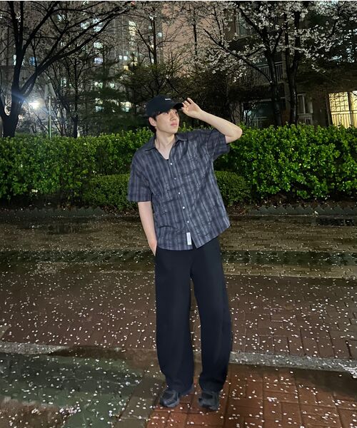 LEMAIN SECOND（リメインセカンド）の「チェックオーバーサイズ半袖シャツ[チャコール]（Tシャツ/カットソー・レディース・その他・MEDIUM/LARGE）」の15枚目の写真
