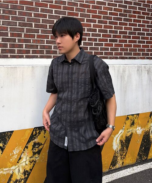 LEMAIN SECOND（リメインセカンド）の「チェックオーバーサイズ半袖シャツ[チャコール]（Tシャツ/カットソー・レディース・その他・MEDIUM/LARGE）」の16枚目の写真