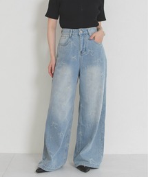 MISCH MASCH | 2026春夏新作 一部店舗限定 リボンモチーフデニムワイドパンツ(その他パンツ)