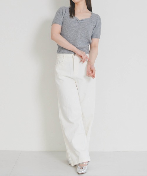 MISCH MASCH（ミッシュマッシュ）の「2026春夏新作 一部店舗限定 リボンモチーフデニムワイドパンツ（その他パンツ・レディース・ブルー/ホワイト・S/M）」の16枚目の写真