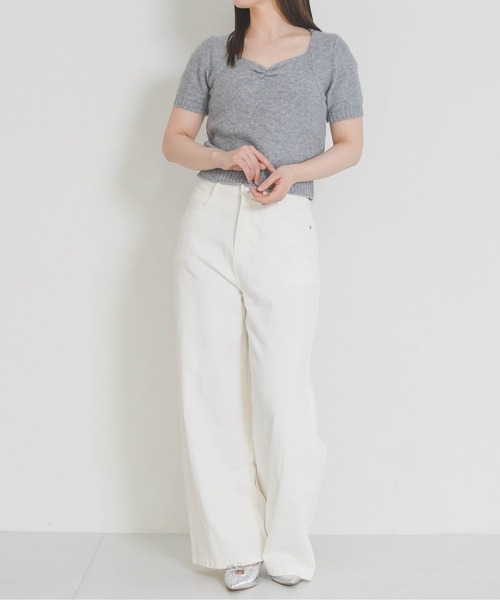 MISCH MASCH（ミッシュマッシュ）の「2026春夏新作 一部店舗限定 リボンモチーフデニムワイドパンツ（その他パンツ・レディース・ブルー/ホワイト・S/M）」の17枚目の写真