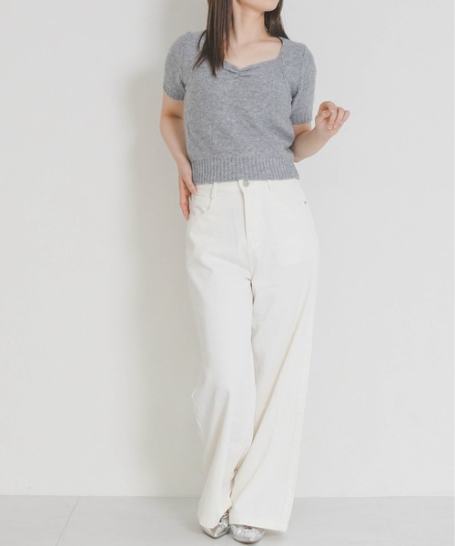 MISCH MASCH（ミッシュマッシュ）の「2026春夏新作 一部店舗限定 リボンモチーフデニムワイドパンツ（その他パンツ・レディース・ブルー/ホワイト・S/M）」の15枚目の写真