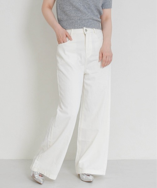 MISCH MASCH（ミッシュマッシュ）の「2026春夏新作 一部店舗限定 リボンモチーフデニムワイドパンツ（その他パンツ・レディース・ブルー/ホワイト・S/M）」の12枚目の写真