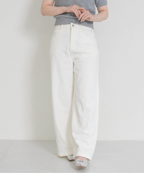 MISCH MASCH（ミッシュマッシュ）の「2026春夏新作 一部店舗限定 リボンモチーフデニムワイドパンツ（その他パンツ・レディース・ブルー/ホワイト・S/M）」の9枚目の写真